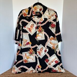 Vintage Paradise On A Hanger Hawaiian Aloha Wear Resort Vacation Hula Girl Sz XL